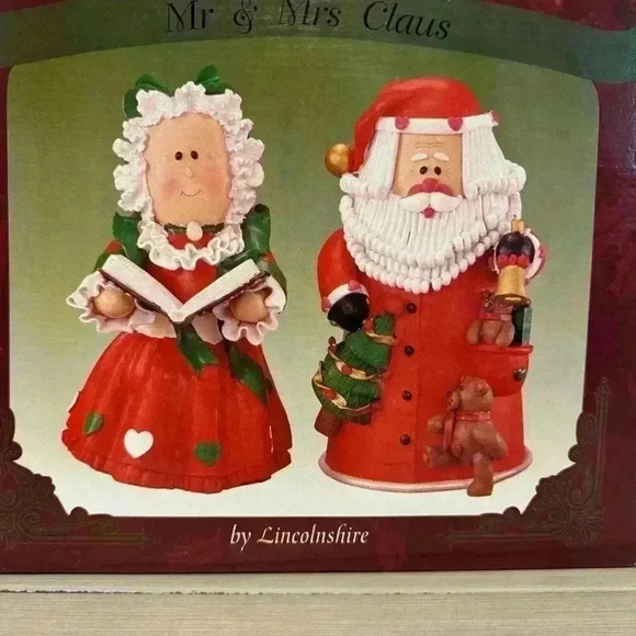 Vintage 1998 Kirkland 10” Table Top Mr & Mrs Santa Claus In Original Box - Picture 3 of 9